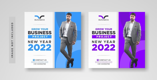 Vettore nuovo anno 2022 business post banner design