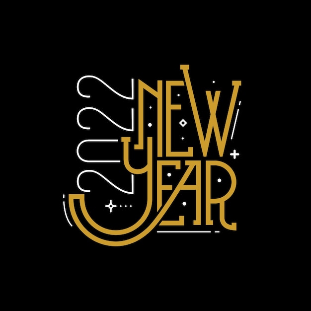 New year 2022 lettering typography vector illustration for greeting card