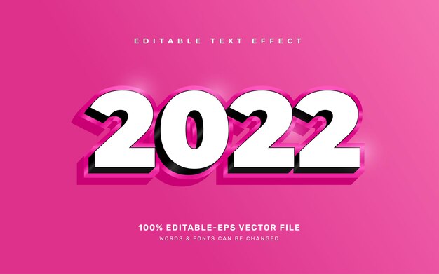 New year 2022 text effect