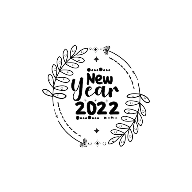 Nuovo anno 2022 scritte tipografiche per il design di t-shirt