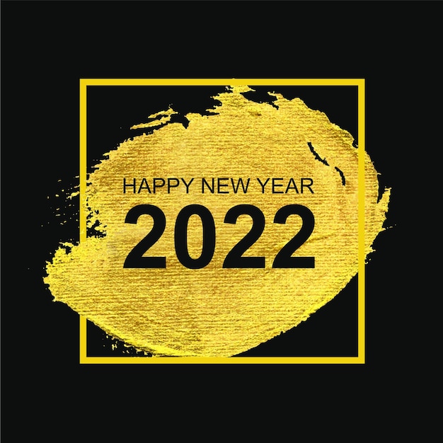 골드 브러시 스트로크와 새해 2022