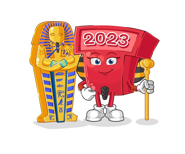 New year 2023 ancient egypt cartoon cartoon mascot vector