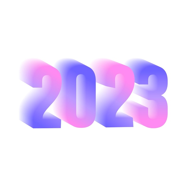 Nuovo anno 2023 calendario data illustrazione rosa colore viola