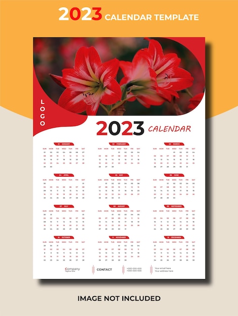 New Year 2023 Calendar design template