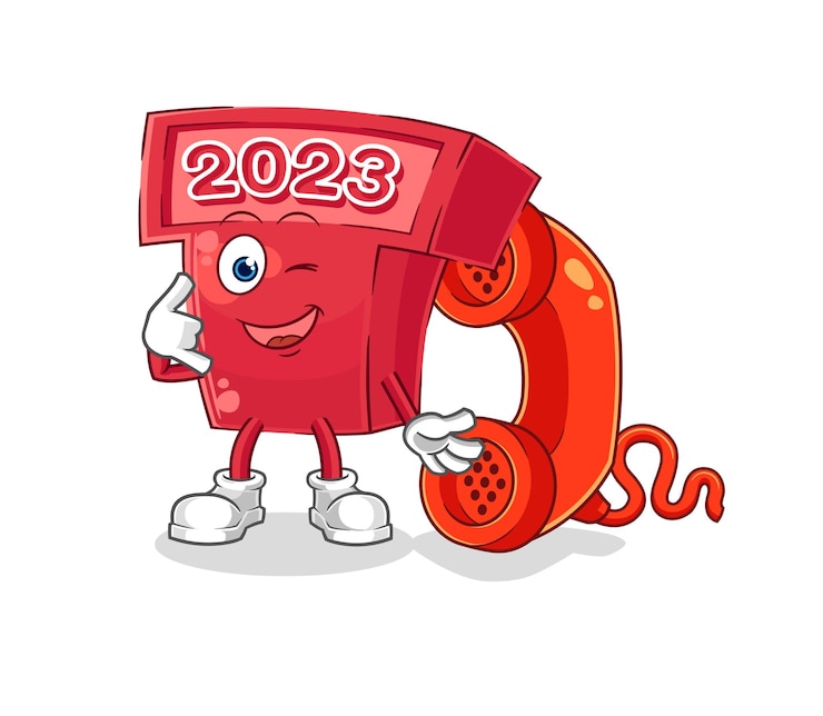 Вектор новый год 2023 зовет талисман мультфильм вектор