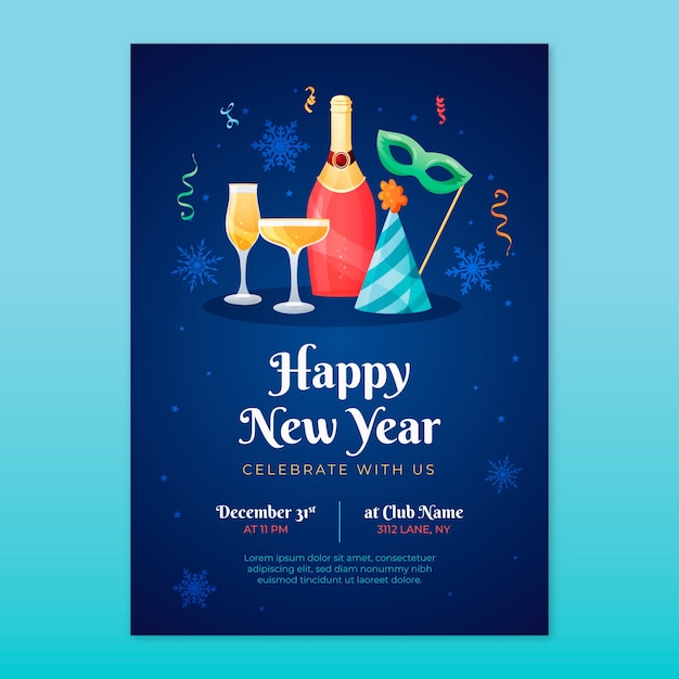 New year 2023 celebration vertical poster template