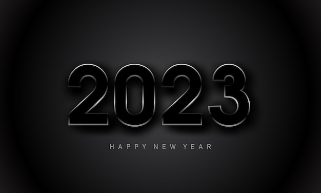 검은 색과 은색 조합의 새해 2023 디자인