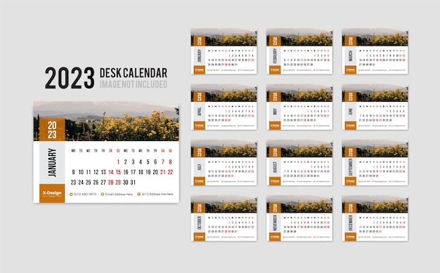 New Year 2023 Desk Calendar Template