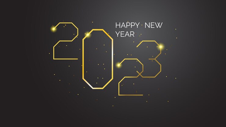 Vector new year 2023 golden gradient color background for social media design vector