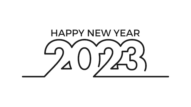 New year 2023 greeting happy new year 2023 2023 line art style new year 2023 vector illustration new year background