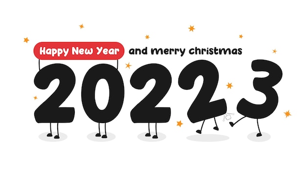 新年 2023 数字 3 キックオフ 2022 明けましておめでとうとメリー クリスマス