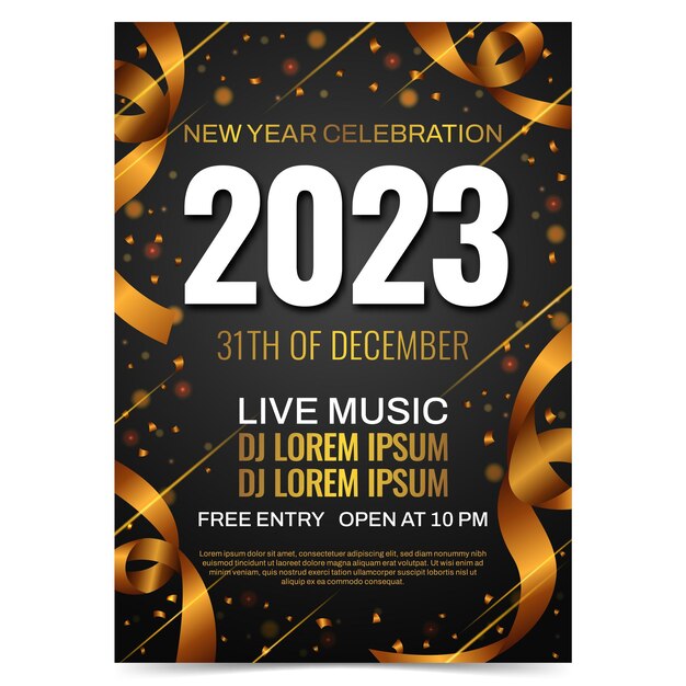 New year 2023 poster template