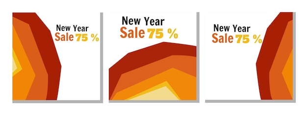 ソーシャルメディアプロモーション用のカラフルな抽象的なチラシを使用した2023年の新年セール