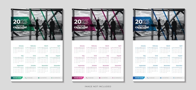 ベクトル 新年 2023 シンプルな壁掛けカレンダーのデザイン テンプレート