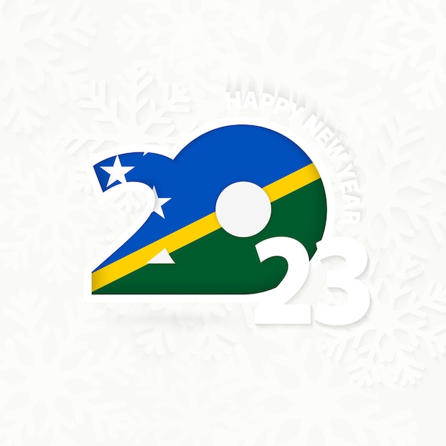 Vector new year 2023 for solomon islands on snowflake background