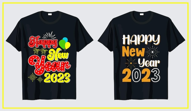 New year 2023 t-shirt design, typography t-shirt new year bundle