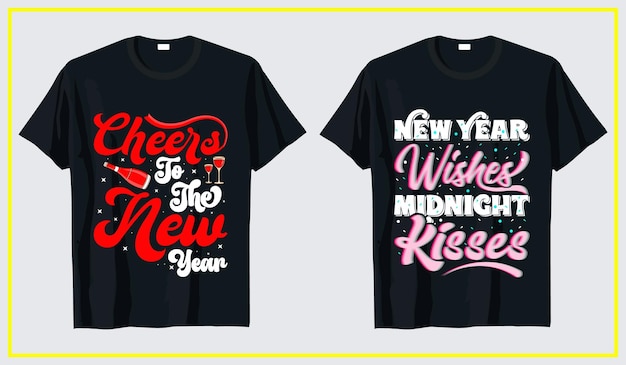 2023년 새해 티셔츠 디자인, 타이포그래피 티셔츠 새해 번들