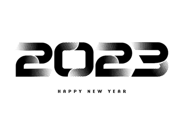 new year 2023 text design vector template. Happy new year 2023 logo design.