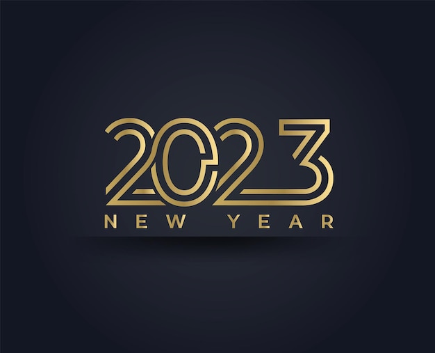 New year 2023 text typography design patter vector
