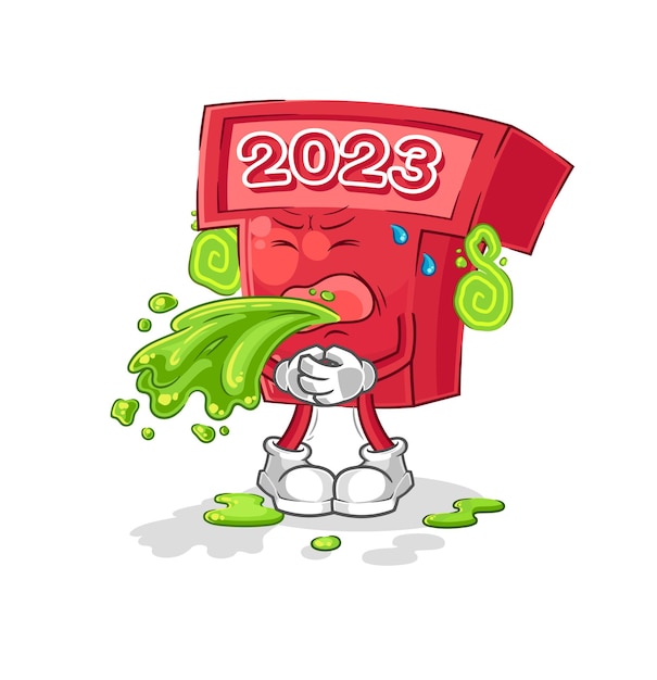 新年 2023 年漫画漫画マスコット ベクトルを投げる