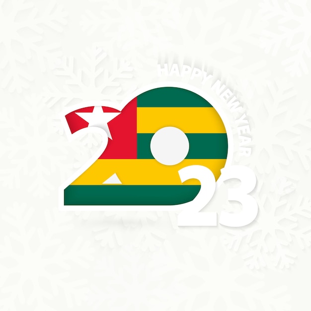 New Year 2023 for Togo on snowflake background