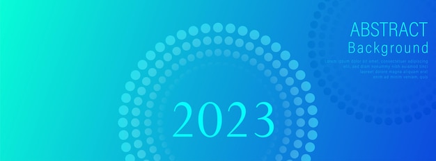 2023년 새해 트렌드 텍스트 디자인. 배너, 웹, 소셜 네트워크, 커버 및 캘린더용 벡터 템플릿