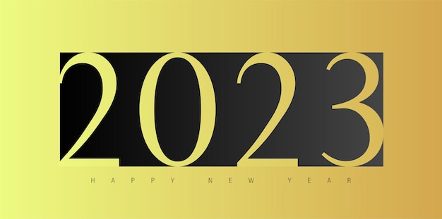 Vettore design del testo di tendenza del nuovo anno 2023. modello vettoriale per banner, web, social network, copertina e calendario