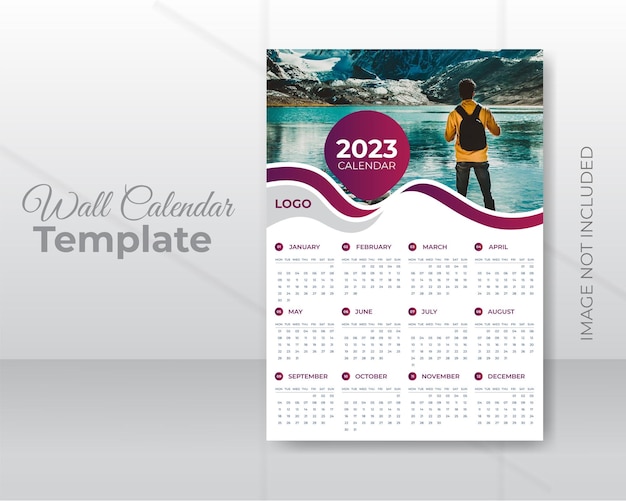 Vector new year 2023 wall calendar