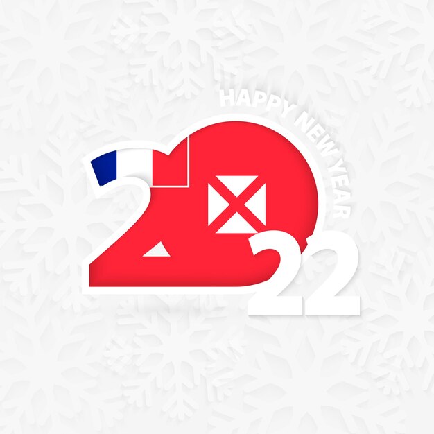 New Year 2023 for Wallis and Futuna on snowflake background