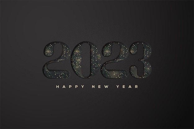 New year 2023 with elegant black numbers