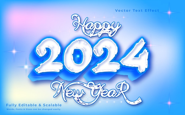 Vector new year 2024 3d rendering text effect