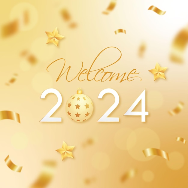 Premium Vector New year 2024 background