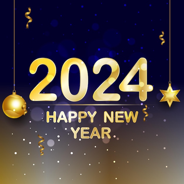 Happy new year background 2024 Vectors & Illustrations for Free