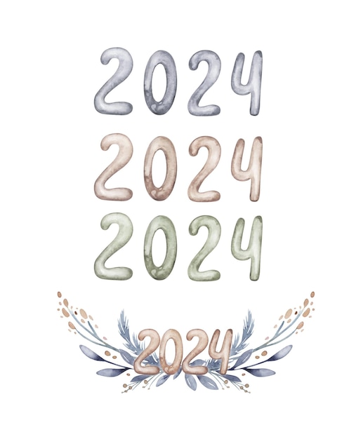 2024년 새해 아름다운 손으로 쓴 인용구 선물 표지 글자 손으로 그린 현대적인 질 캘리그라피
