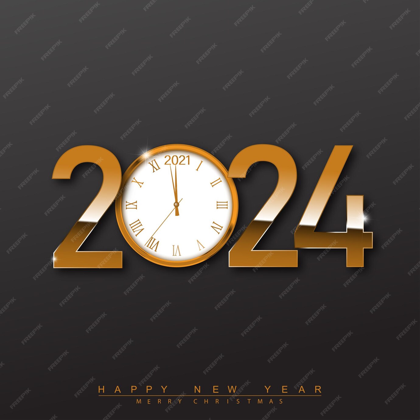 Premium Vector New year 2024 countdown clock over silver background