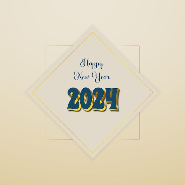 새해 2024 골드 3d 축하 배너