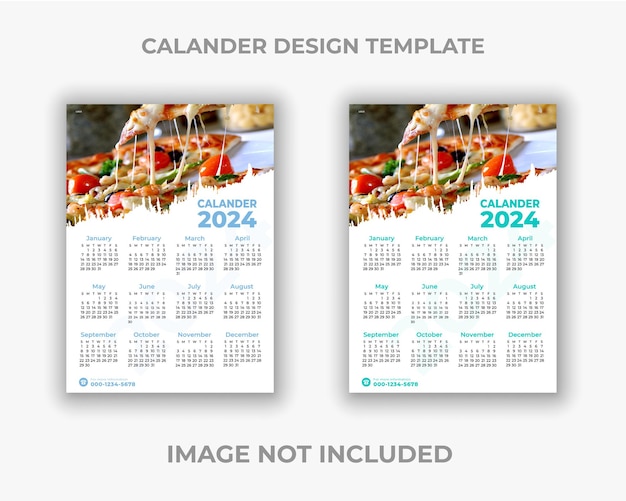 Настенный календарь на Новый 2024 год и красочный абстрактный дизайн бизнес-шаблона