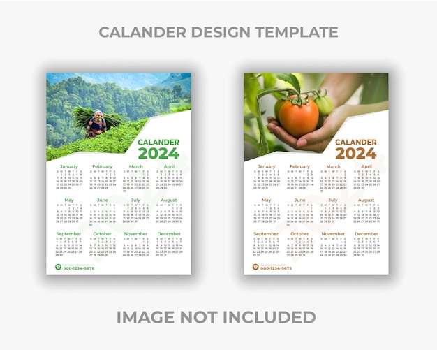 New year 2024 wall calendar and colorful abstract business template design