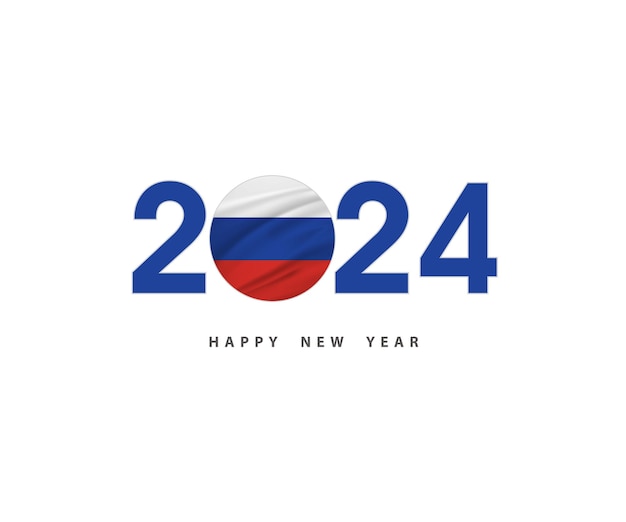Premium Vector The new year 2024 with the Russian flag and symbol