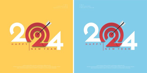 Vector new year 2024 with targets and goals concept