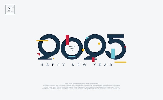 Празднование Нового года 2025 Классический дизайн номеров 2025 с прикосновением красивых и красивых дизайнерских украшений Элегантный дизайн для дизайнов баннеров, плакатов и постов в социальных сетях