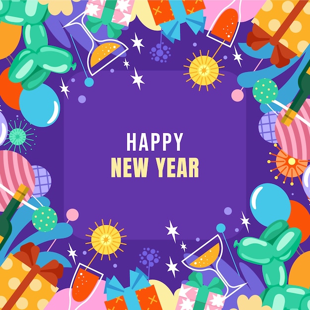 Premium Vector | New year 2025 frame in flat design