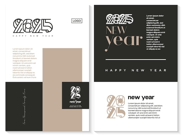 Vector new year 2025 template modern template design with a simple concept new year 2025 vector premium design