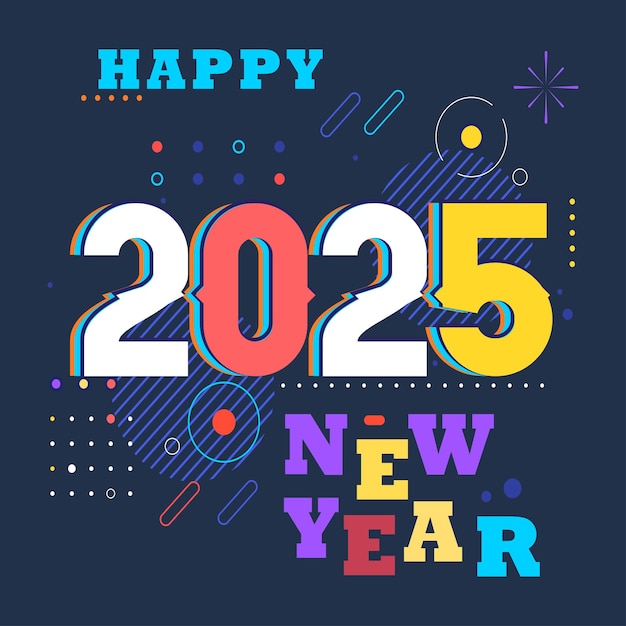 Premium Vector New year 2025 typography logo design happy new year
