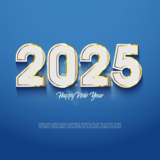 Vector new year 2025 with very simple and beautiful number design greeting concept for a new year 2025 celebration