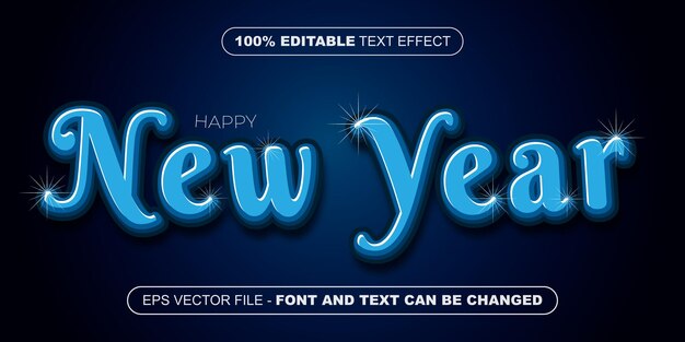 New year 3d editable text effect