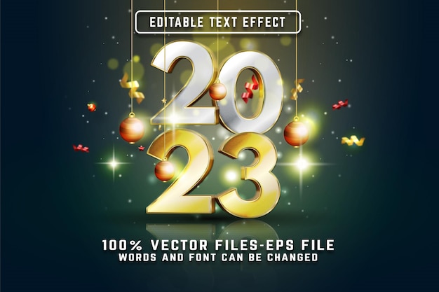 New Year 3d Text Effect Premium vectors