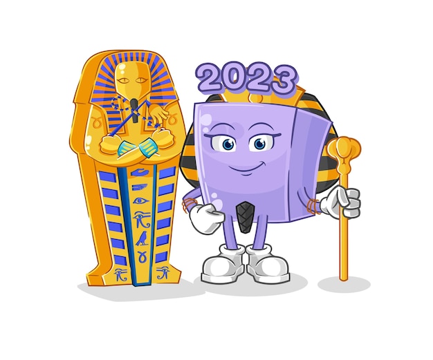 New year ancient egypt cartoon cartoon mascot vector