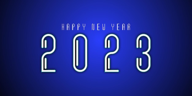 Vector new year background design 2023 with neon color