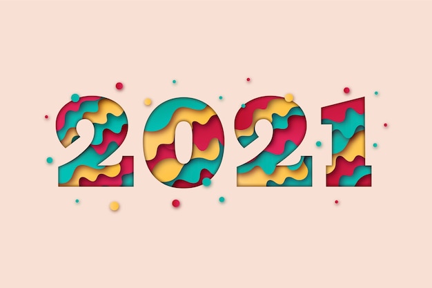 Vector new year  background in paper style